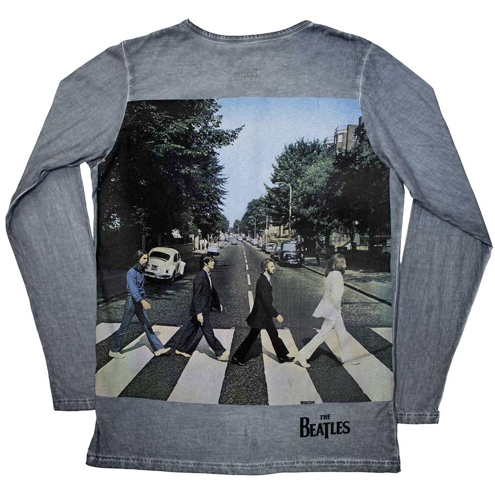 The Beatles - Abbey Road Back Print Stone Wash Longsleeve shirt - Blauw